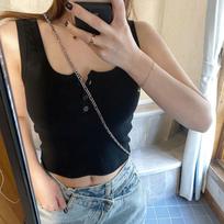 Hong Kong Style Sleeveless Knitted Camisole - Women's Spring/Summer Tight Fit Basic Vest xxxl spalva
