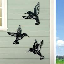 3D Metalinis Kolibris Sienų Menas Dekoracija Tuščiavidurė Geležinė Paukščio Skulptūra Sienų Pakabinamos Figūrėlės Ornamentas Namų Kiemo Vejos Dekorui