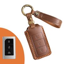 Taikoma Beijing Auto 212 raktų rinkiniui 2024 212T01 automobilio modifikuotam odiniam nuotolinio valdymo pultelio raktų pakabukui ruda