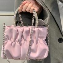 Deimantinė rankinė Garsenybės temperamentas Makaronų šviežumas Klostuota Debesies grandinėlės Crossbody rankinė Nešiojama rankoje rožinė