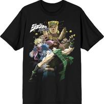 Mens JoJo's Bizarre Adventure Anime Cartoon Black Graphic Tee Shirt S juoda