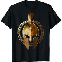 Golden Spartan Helmet Warrior Gladiator Gym - Workout T-Shirt S juoda