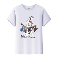 Juokingi Disney Ledo šalis Olafas Animacinis Berniukų Marškinėliai Mergaičių Laiski Marškinėliai Trumpomis Rankovėmis Palaidinės Vaikų Viršutiniai Drabužiai Apvalus Kaklas Marškinėliai Gotikiniai Drabužiai 110