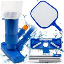 Pool vacuum cleaner, pool bottom cleaning kit, net, stick, hand washer