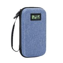 EVA Insulin Cooling Bag Waterproof with Thermometer Display Medicine Travel Cooler Thermal Insulated Glaciated Cold Storage Case mėlyna