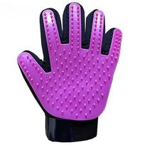 Pet Hair Removal Grooming Gloves Rubber Massage Brushes Effective Cat Fur Cleaning Tool for Daily Cat Care and Grooming Supplies Left Hand violetinė