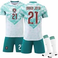 2026 m. FIFA Pasaulio taurė Portugalijos išvykos #21 DIOGO JOTAL Sportinio treniruočių rinkinys su kojinėmis Paaugliams Vaikams Suaugusiems Individualus pavadinimas Futbolo aprangos komplektai 16