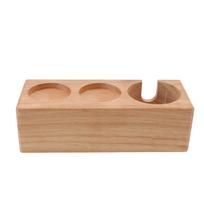 Wooden Coffee Tamper Holder 3 Hole Slip Resistant Coffee Tamping Station for Cafes Home Restaurant