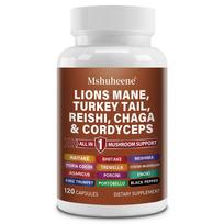 Herbal Extracts Supplement, With Lions Mane, Chaga, 120 Capsules Per Bottle 120 Capsules