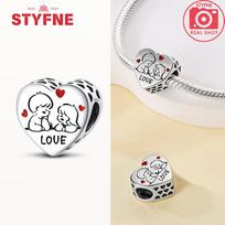 Romantic Accessories Sparkling Magic Cube Love Red Heart Beads 925 Silver Women Bracelet DIY Jewelry Gift Charms Beads