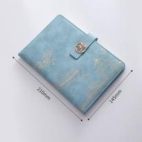 Trendy Leather A5 Notebook Enclosed Buckle Portable Journal Notebook Chinese Style Planner Notebook School Students šviesiai mėlyna spalva