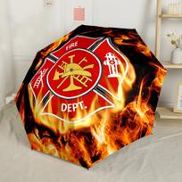 Fire Department Emblem Outdoor Automatic Umbrella Compact 8-Rib Lightweight Lightweight Travel Essential Fashion Lovers Birthday/Christmas Gift