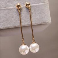 Drop Earrings for Women White Flower Heart Crystal Bow Round Circle Long Pearl Dangle Earrings Geometry Statement Zircon Gift