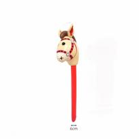 New PVC Horse Head Stick Balloon Cartoon Hobby Horse Stick Toy Inflatable Balloon raudona