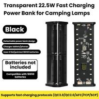 22.5W DIY Battery Charger Case Transparent Fast Charging Case 6-Cell 18650 Battery Case for Power Banks No-Solder Kit juoda