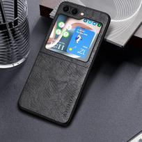 Dėklas, skirtas Samsung Galaxy Z Flip5 6 Flip4 Flip3 5G sulankstomas 3 4 5 6 aplink kraštą apsauga Puiki aukštos kokybės PU oda for Z Flip 5 pilka
