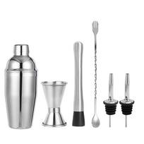 Bartender set Stainless steel snow cup shaker 6-piece set Full set of bartending 6pcs