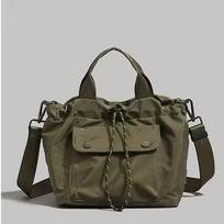 Drawstring Bucket Bag Versatile Lightweight Oxford Cloth Tote Bag One-shoulder Crossbody Bag Small Tote Bag