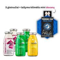 Smoothie glotnučių TRIO rinkinys + laižymo kilimėlis dovanų