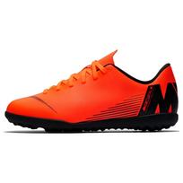 Nike Mercurial Vapor 12 Club Turf Anti-Slip Shock Absorption Low-Top Soccer Shoes Kids Soccer Shoes Orange Black AH7355-810 38.5