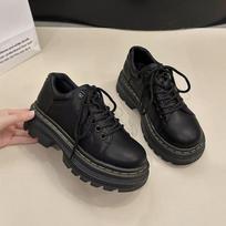 Madingi universalūs britiško stiliaus moteriški Derby batai, klumpės, platforminiai, rudens loaferiai su kailiu, moteriška avalynė, preppy, odiniai, nauji creepers Fa 35