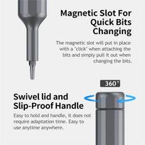 2025 Trend 39 In 1 Precision Screwdriver Set With 38Pc S2 Alloy Steel Magnetic Torx Drill Bits Mini Hand Repair Tool Kit pilka spalva
