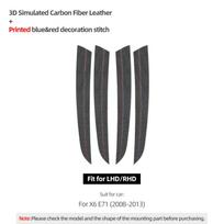 For BMW X5 E70 X6 E71 Made of Alcantara Car Interior Door Panel Trim Strips Performance Stickers 4pcs Auto Tuning Accessories Carbon Leather X6