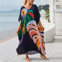 Ladies Loose Beach Cover Up Robe Vacation Sun Shirt Cover Up One Size