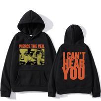 Streetwear Unisex Pierce The Veil Roko Grupės Gobtuvai Negirdžiu Tavęs Pasaulinis Turas Streetwear Harajuku Hip Hop Unisex Mada Per dideli Y2k Megztiniai M žalia