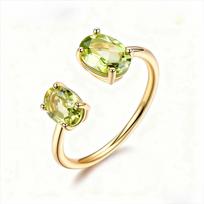 Peridot Ring Gemstone Solid 925 Sterling Silver Engagement Rings for Women Fine Jewelry Opening  Rings resizable peridotas