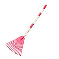 Leaf Rake Detachable Handle Length Lightweight Lawn Rake Adults Kids Extendable Garden Rake Outdoor Leaf Collector raudona