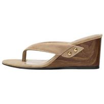 ZARA Suede Thong Wedge Slide Sandals Smėlio spalvos Moteriškos 12327510107 39