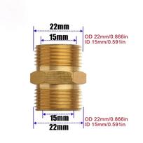 Brass Pressure Washer Hose Converter: M22-15mm Male to M22-14mm Male Thread Adapter for High Pressure Systems
