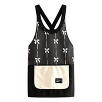Waterproof Chef Apron Bowknot Cooking Baking Bibs Simple Catering Work Clothes  for Home Kitchen 01