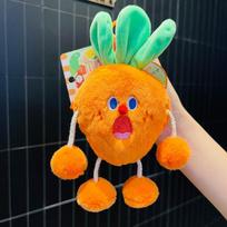 Scream Vegetables Plush Earphone Case Keychain Gift For Teens And Collectors Carrot