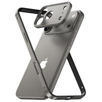 Aluminum Alloy Phone Frame Case For 17 Air 16 15 14 13 Pro Max Plus Metal Camera Lens Protect Silicone Shockproof Bumper iPhone 16 Pro Max
