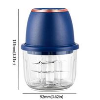 Portable Electric Garlic Chopper Mini Cordless Food Processor Sturdy USB Charging Vegetable Grinder Food Preparation mėlyna