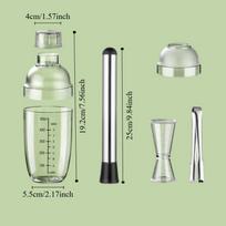 500/700/1000ml Mixer Cup Portable Broken Popsicles Drink Hand-Shake Mixer Transparent Scale BPA-Free Shake Cup Muddler Set