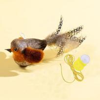 Cat Teaser Toy Interactive Imitation Bird Squeaky Catnip Kitten Toy Hanging Door Cat Feather Toy Accessories pilka spalva