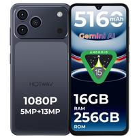 HOTWAV A17Pro Max, Išmanusis telefonas, Android 15 Mobilusis telefonas, ARS8662, 6.75 HD+ Ekranas, 4GB RAM 256GB ROM, 13MP Kamera, 5160mAh Baterija, 4G Dvi SIM kortelės, WiFi 6 4GB+256GB juoda