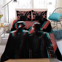 D-Daft P-Punk Duvet Cover Set Home Style Bedding Soft Laundry Cotton Bed 3 Piece Set Student Dormitory Gift 135x200cm