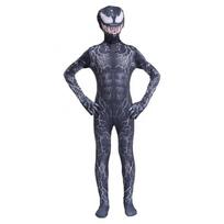 Vaikų Venom kostiumų rinkinys su kauke, Superherojus, Aukščiausios kokybės likra 3D, Juodas, 3-4 metai, 110 cm, Įvairūs žaibo dizainai 150cm raudona