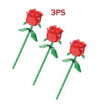 @@Romantic Rose Flower Bouquet Building Block Eternal Model Assembly Plastic Plant Brick Home Decor Mother's Day Birthday R Gift