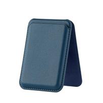 Apple MagSafe Magnetic Card Holder Stand for iPhone 16 - Strong PU Sleeve with Folding Stand tamsiai mėlyna spalva
