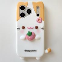 Strawberry Cat Rotating Phone Case for iPhone 14/13/12/11 Pro Max 14 Pro Max
