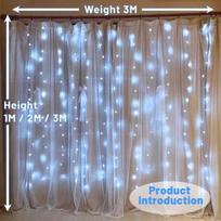 Led užuolaidų žibintai Pasakų šviestuvai dekoravimo kambarys Kalėdų vestuvėms Ramadan Navidad Home Festoon Girland Miegamojo USB 3MX1M 100LED balta