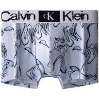 Calvin Klein CK96 Series Small Square Print Low Rise Boxer Briefs Men underwear Cloud-Blue NB3690H5X M gray