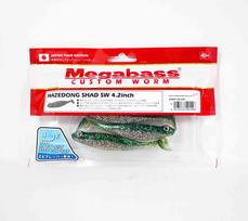 Megabass minkštas masalas Hazedong Shad SW 4,2 colio Žalias Sidabrinis (1498 m)