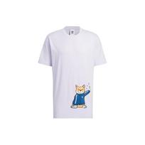 Adidas Originals Trefoil Cartoon Shiba Inu Print Sports Short Sleeve T-Shirt Men Tops Light-Purple H49576 L