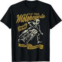 Flat Track Motorcycle Vintage Style Retro Race Design T-Shirt S juoda